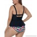 Vanbuy Women's Plus Size Swimwear Shirred Tankini Set High Waisted Swimsuit Black B07NRNV41J